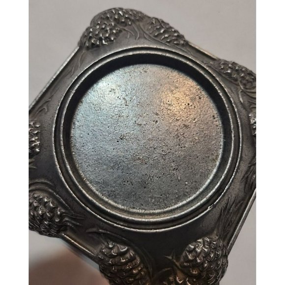 Vtg Carson Statesmetal Pewter Pine RIdge Med Piller Candle Holder 5.5" by 5.5" - Picture 11 of 13
